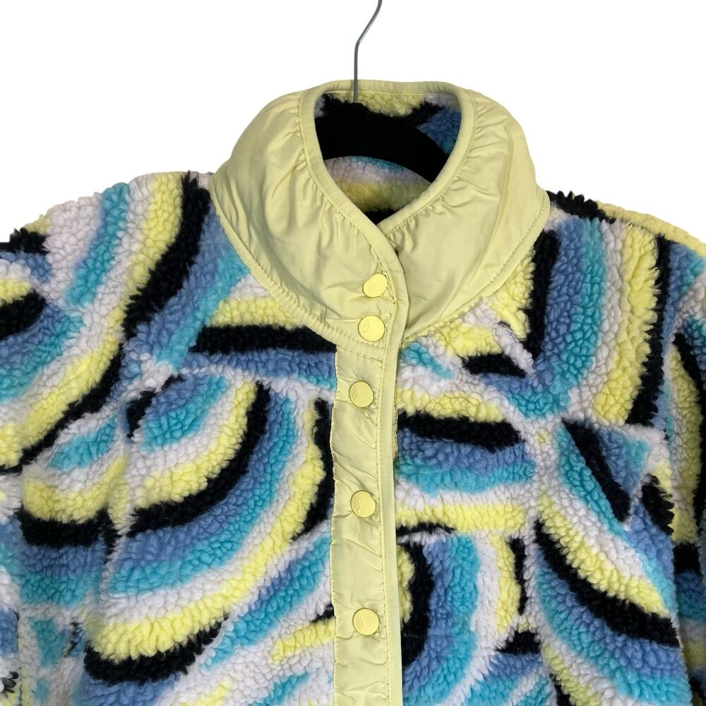 Free People Movement Sz M Rocky Ridge Jacket Sherpa Fleece Blue Rainbow Combo - Picture 4 of 16